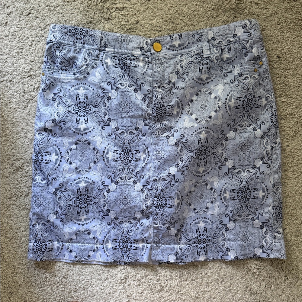 Golf Skort - Charter Club Light Blue Lilac Paisley Skirt with Built in Shorts